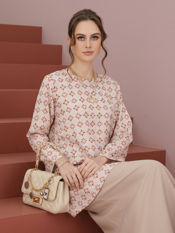BAJU KURUNG PAHANG MODEN ARAYA (NUDE BEIGE)